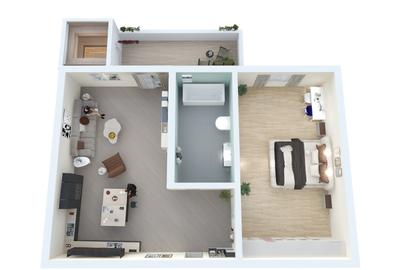 Apartament cu 2 camere decomandat în Terezian