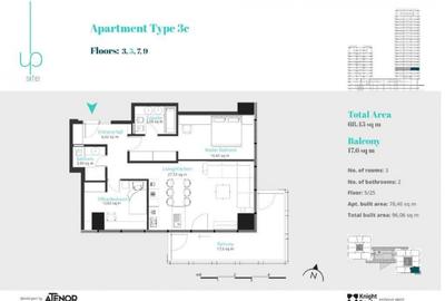 Apartament 3 Camere | Finisat | Terasa | Up-Site Floreasca - 9