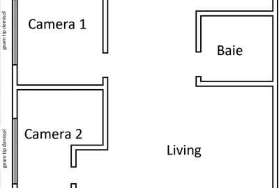 Apartament cu 2 camere semidecomandat, mobilat în Zorilor