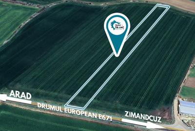 Teren agricol cu front stradal de 25 ml la Drumul european E671 in Zimandcuz