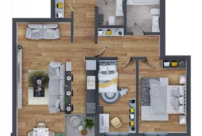 Apartament cu 3 camere decomandat în Dacia