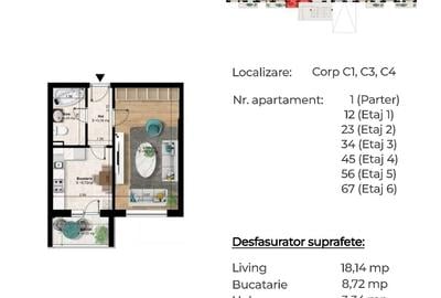 PROMOTIE!! Garsoniera spatioasa 39mp , Metrou Berceni 5-7min - 5