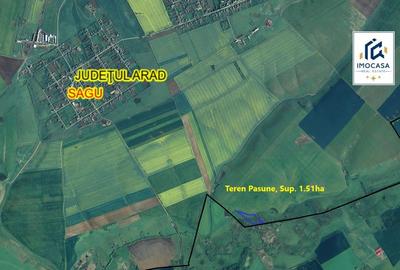 Teren extravilan de vânzare agricol, pășune, Sagu Jud. Arad, 5,42 ha - 3