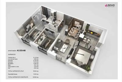 Apartament cu 3 camere semidecomandat în Triaj