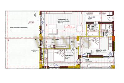 Apartament cu 3 camere semidecomandat în Florești