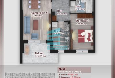 Apartament cu 2 camere decomandat în Titan