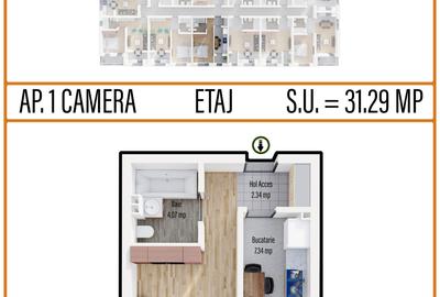 Garsoniera de vanzare, decomandata, complex Eurocasa Residence, comision 0% - 2