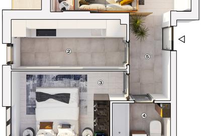 Apartament 2 camere decomandat, inteligent compartimentat, incalzire in pardosea - 8