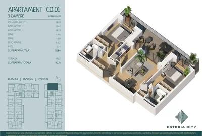 Apartament cu 3 camere semidecomandat în Theodor Pallady