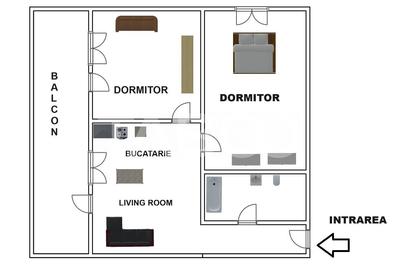 Apartament de închiriat 3 camere balcon parcare Magnolia Sibiu - 5