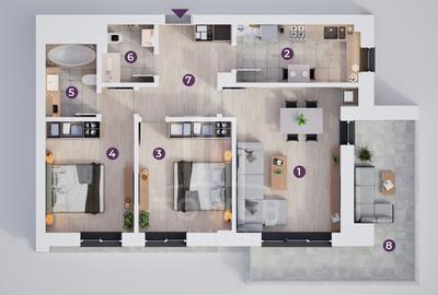 Apartament modern cu 3 camere, Rate la Dezvoltator 7 ani - 13