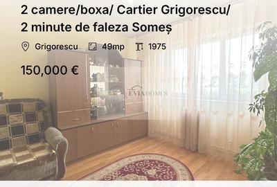 2 camere/boxa/ Cartier Grigorescu/ 2 minute de faleza Someș - 1