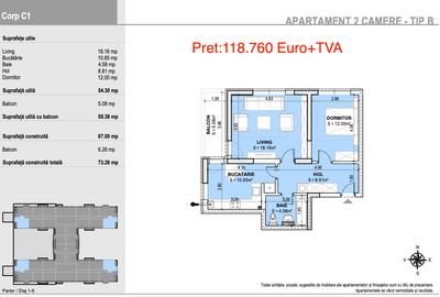 Apartament cu 2 camere decomandat în Militari