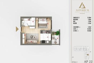 Garsoniera / Astorium Life / Smart Home/ Incălzire In Pardoseala! - 2