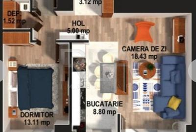 2 camere, 2/11, 66 mp, parcare-Complex Moghioros Park - 13