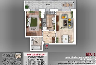 Apartament cu 2 camere decomandat, mobilat în Nicolae Grigorescu