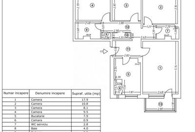 Apartament cu 4 camere | 81,5 mp | 2 bai | 2 Balcoane | Dunavat 14 | De Renovat - 5