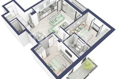 Apartament 3 camere 2 bai ETAJ 1 boxa la subsol Turnisor - 7