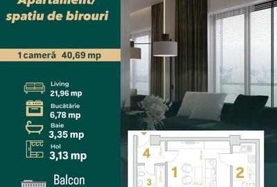 Nicolina, Belvedere – Apartament/spațiu birou, Bloc nou la bulevard - 3