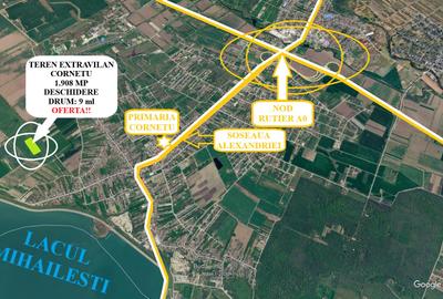 Teren extravilan de 1908 mp, în Cornetu