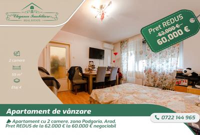 Apartament cu 2 camere semidecomandat, mobilat în Podgoria