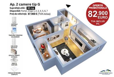 Apartament cu 2 camere decomandat în Militari