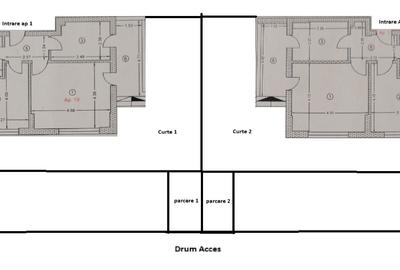 Metrou Berceni - 2x2 camere 53mp + curte proprie 50mp  + parcare - 2