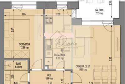 Apartament cu 2 camere decomandat în Aviației