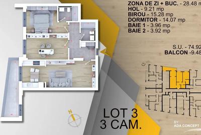 Apartament cu 3 camere decomandat în Theodor Pallady