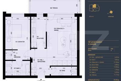 Apartament cu 2 camere si 2 bai, Smart Home, 60 mp - Complex Rezidential Nou - 2