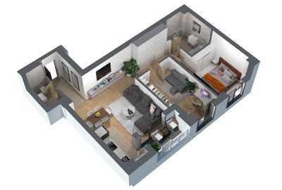 2 Camere +birou- Finalizat - La cheie - Zona centrala -  Asamblu cu World Class - 2