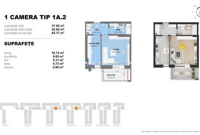 Garsoniera TIP 1A2 in Complex Doi Cocosi Residence - 2