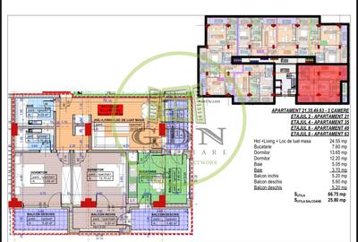 Apartament, 3camere, decomandat, 93.75mp, cartier Cornitoiu, zona Liceul Bibescu - 1