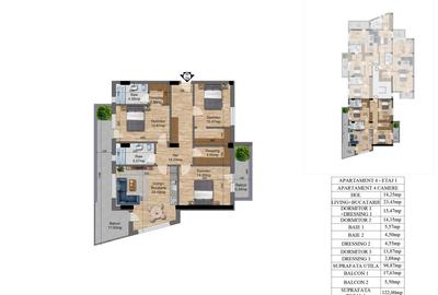 4 camere -Bloc nou -Metrou Brancoveanu/Parc-Dezvoltator - 5