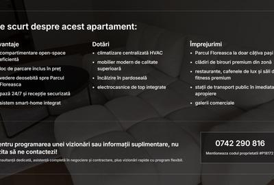 Studio 2 Camere | Floreasca | Vedere Parc | Mobilat Lux | Parcare - 6
