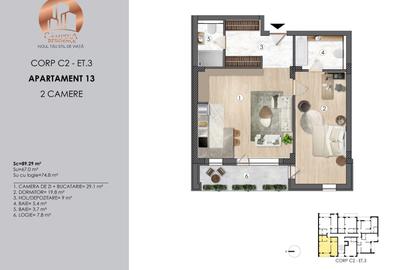 Apartament cu doua camere Campina Residence cu TVA 21% - 2