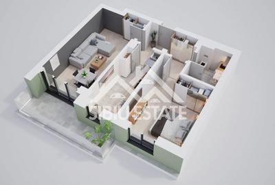 Apartament modern 2 camere cu terasa si incalzire in pardoseala - 3