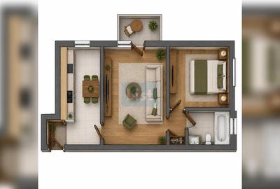 Apartament 2 camere Grigorescu, etaj 1, balcon, 41 mp - 7