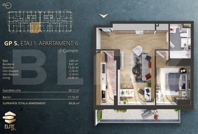 APARTAMENT 2 CAMERE | ELITE | 58 MP - 1