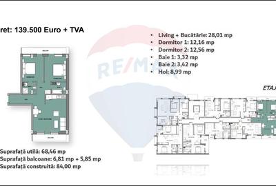 Apartament 3 camere de vânzare, bloc nou, Cantemir, Oradea - 1