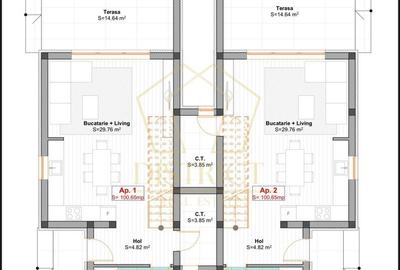 Duplex cu 4 camere, despărțit prin camera tehnica | Mosnita Noua | Barista - 14
