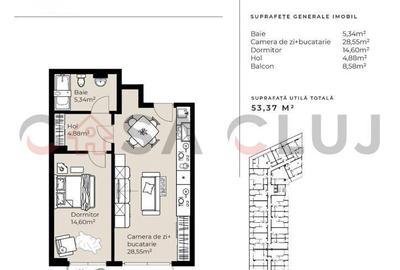 2 camere, bloc nou premium, Soporului - 4