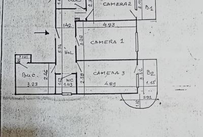 Apartament cu 3 camere decomandat în Gară