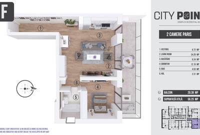 Apartament 2 camere de vanzare - City Point Aviatiei - 10