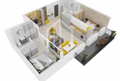 Apartament finisat la cheie cu 3 camere 67.90 mp+balcon |Doamna Stanca - 3