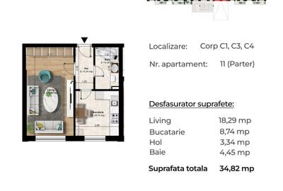 Metrou Berceni zona noua - 2 camere studio 51mp - 11