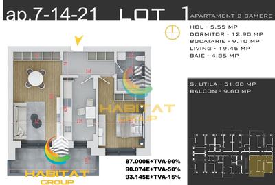 Pallady 2 camere decomandat 62 mp + loc parcare gratuit - 2