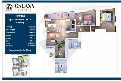 COMISION 0% Apartament 3 camere/ Tractorul / Galaxy Estates - 2