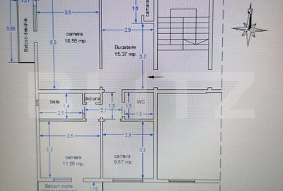 Apartament 3 camere, 65 mp, 2 bai, zona Titulescu - 7
