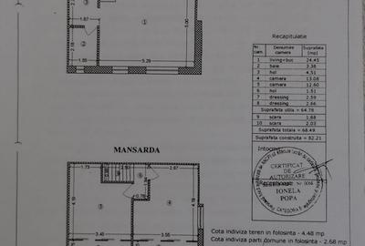 Duplex modern | 3 camere | 68,78 mp utili | Maior Vasile Băcilă | Etaj 4+M - 9